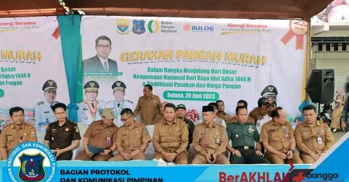 Wakil Bupati Tanjab Barat Hadiri Kegiatan Gerak Pangan Murah Jelang HBKN Idul Adha 1444 H